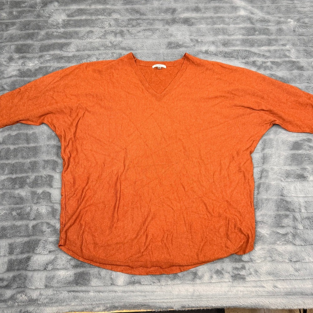 Vila Milano Womens 1X Burnt Orange V-Neck Dolman Sleeve Knit Sweater RN 163742